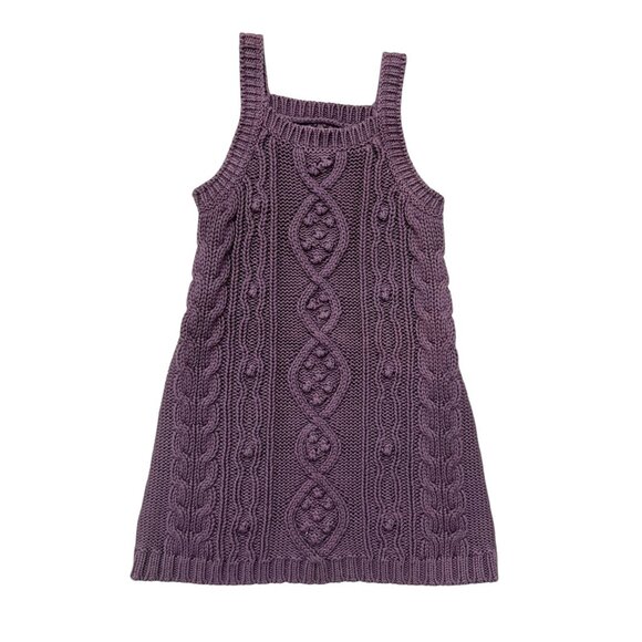 Stella McCartney Baby Gap Girls Cable Knit Dress‎ Purple Size 4T Sleeveless Boho - Picture 1 of 10